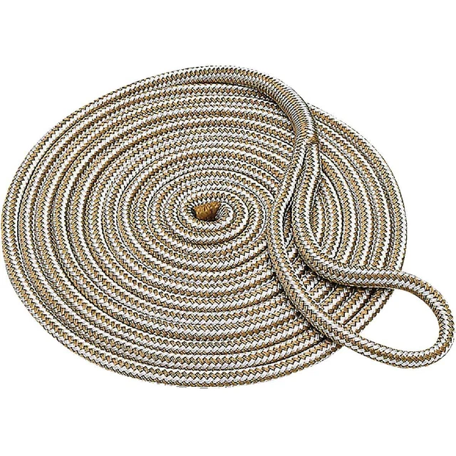 Seachoice 3/8 In. x 15 Ft. Gold Double Braid Nylon Dock Line 40011 Seachoice