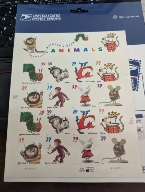 2005 USPS Stamp Sheets Favorite Children's Books Animals MMH B9 Unopened MINT
