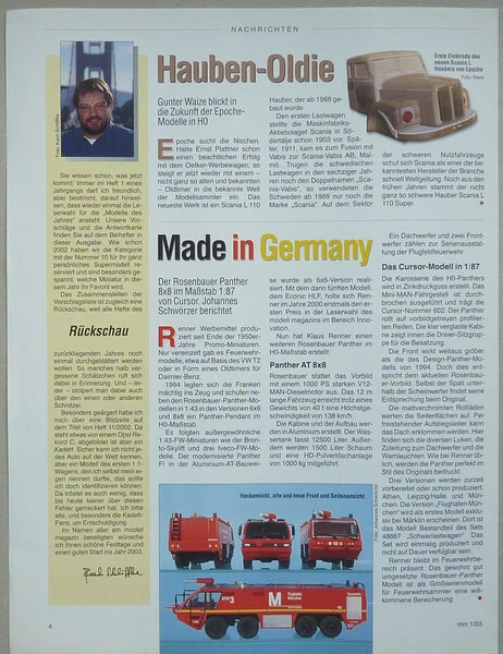 CURSOR FEUERWEHR ROSENBAUER PANTHER AT-WERBEMODELL...ein Modellbericht ...