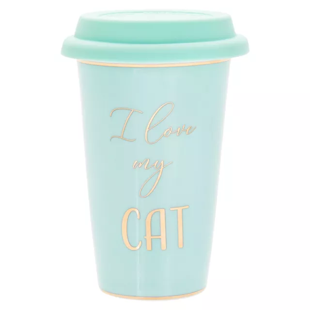 Fin Chine Vert Voyage Tasse Silicone Couvercle,Doré Lettrage Et Bord - I Love Ma