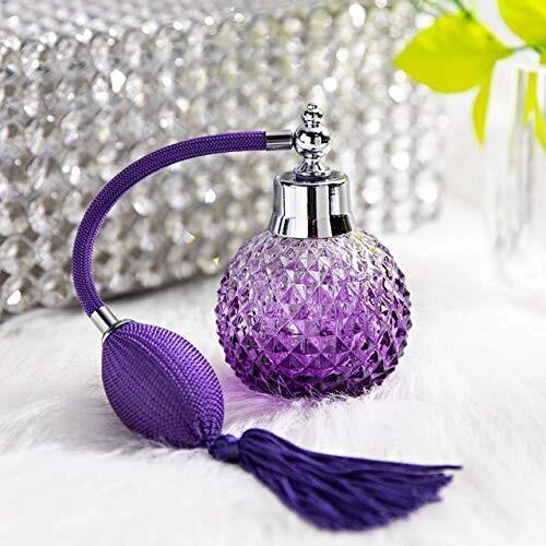 YangLand 100ml Vintage Crystal Perfume Atomizer Spray Bottle (Purple)