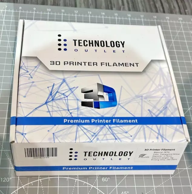 Technology Outlet PETG 1.75mm 3D printer filament 1KG Transparent Yellow