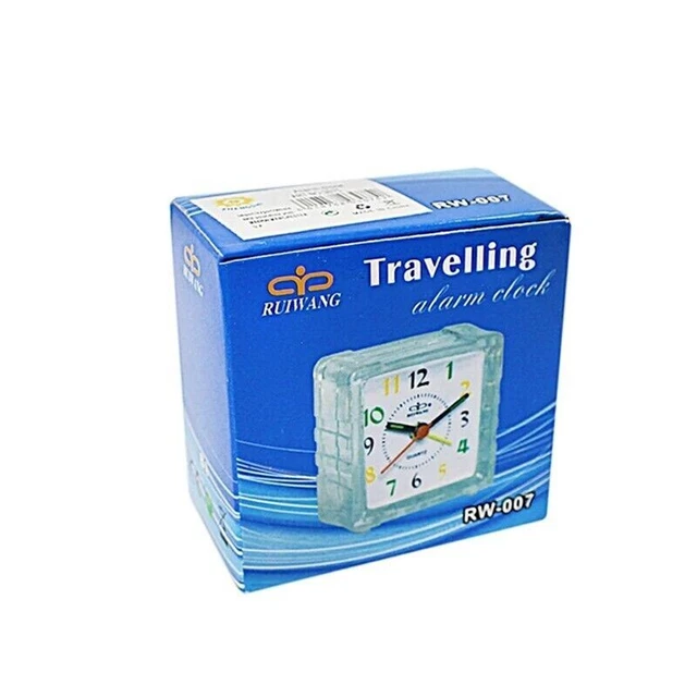 Small Mini Travel Office Square Quartz Bedside Desk Travelling Beep Alarm Clock.