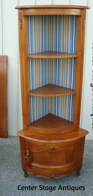 60961 French 2 piece Corner China Cabinet Curio 60961 French 2 piece Corner China Cabinet Curio