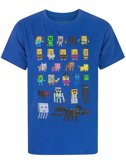 T-Shirt Minecraft Creeper Enfant - Manches Courtes, 100% Coton - Taille 5-15 Ans