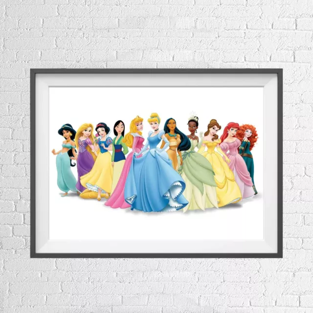 DISNEY ANIMATION PRINCESS CHARACTERS POSTER PICTURE PRINT Sizes A5 to A0 **NEW**