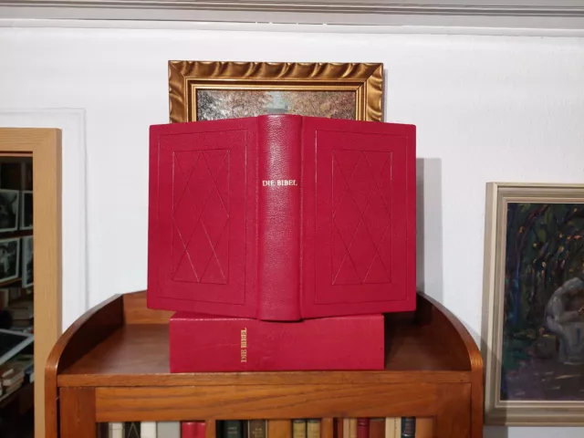 ALTAR BIBEL Bibliophile Luxusausgabe MEISTEREINBAND Leder HANDEINBAND Unikat!