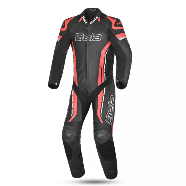 Bela Rocket 1 PC Traje De Carreras De Cuero De Vaca Para Hombre, Negro/Rojo CE