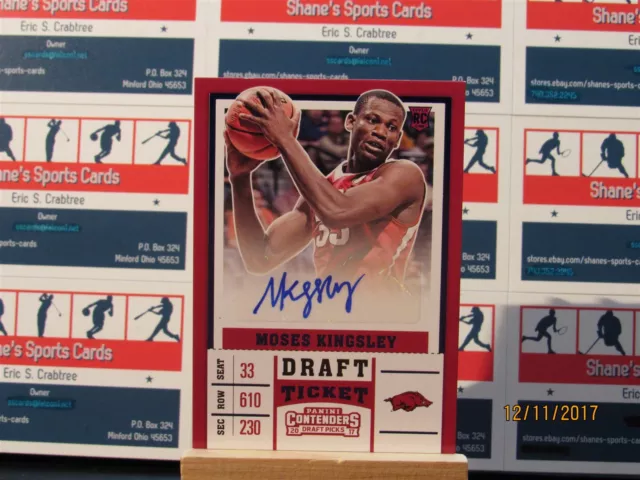 2017-18 Panini Contenders Draft Picks Draft Ticket Blue Foil #98 Moses Kinglsey