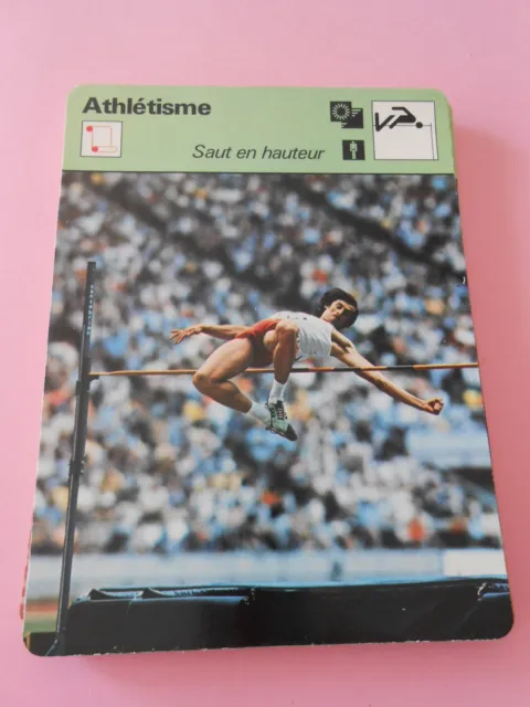 Athlétisme Saut en hauteur Fiche Card 1978