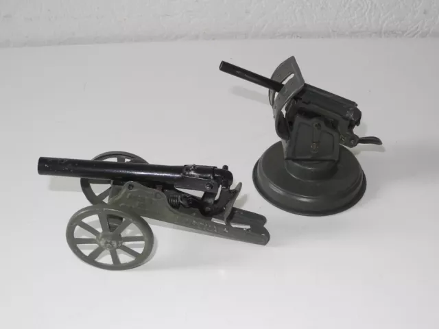 2 x alte Blech Kanone Geschütz PASCHA