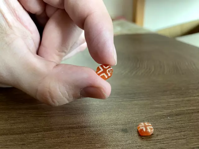 Ancient Antique Burmese Pyu Carnelian Beads - 2 Pieces - #306