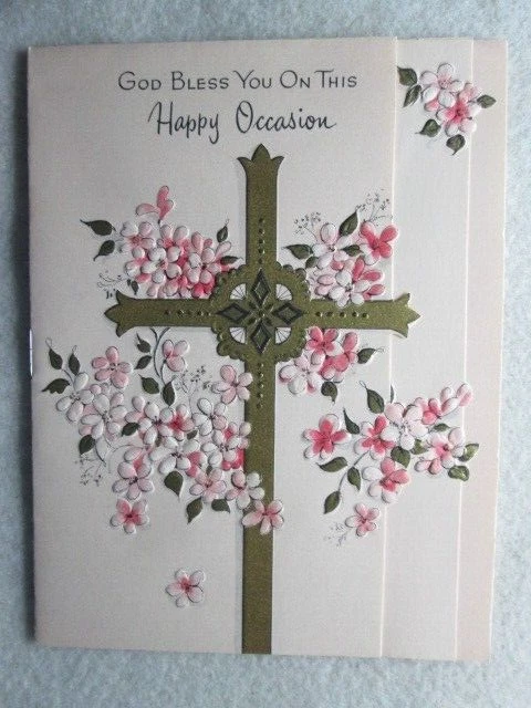 VINTAGE GOD BLESS You On This Happy Occasion Card $1.35 - PicClick