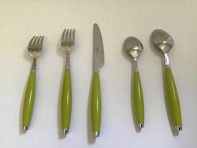 Fiestaware Chartreuse Green Flatware Silverware Dinner 5-piece Lot Set