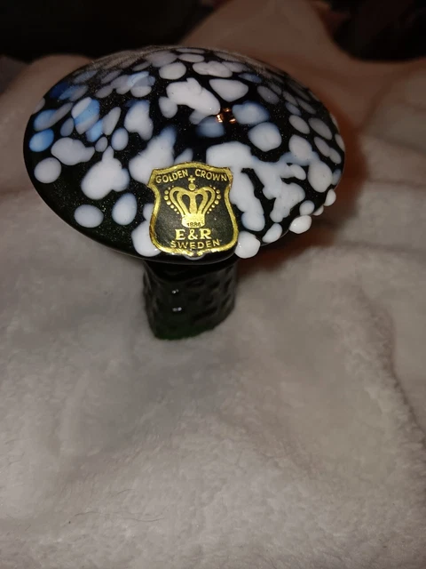 Bo Borgstrom Åseda Ebeling Reuss Sweden Hand Blown Glass Mushroom-3.0 inch Bo Borgstrom Åseda Ebeling Reuss Sweden Hand Blown Glass Mushroom-3.0 inch