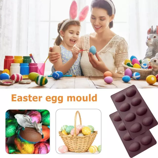 Silicone Baking Molds Easter Eggs Shape Chocolate Muffin Mousse Cake DIY Mold