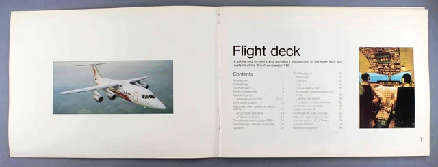 British Aerospace Bae 146 Flight Deck Manufacturers Sales Brochure 1986 2