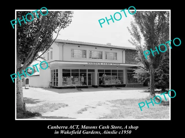 OLD LARGE HISTORIC PHOTO OF CANBERRA ACT, MASON CASH STORE, AINSLIE, c1950