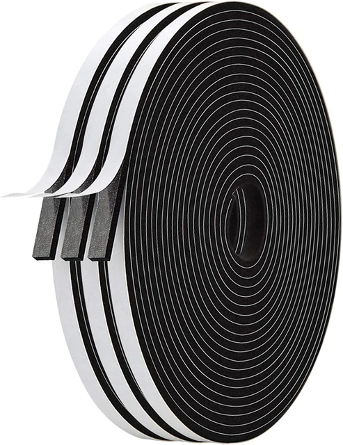 Adhesive Foam Tape-3 Rolls, Total 59 Feet Long 1/4in * 1/8in * 59FT, Black