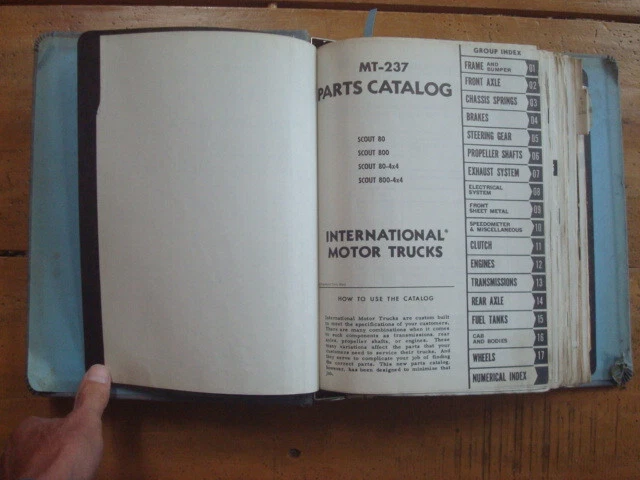International Scout Parts Catalogs. Scout 80 to Scout II. 3 Catalogs in 1 Binder International Scout Parts Catalogs. Scout 80 to Scout II. 3 Catalogs in 1 Binder