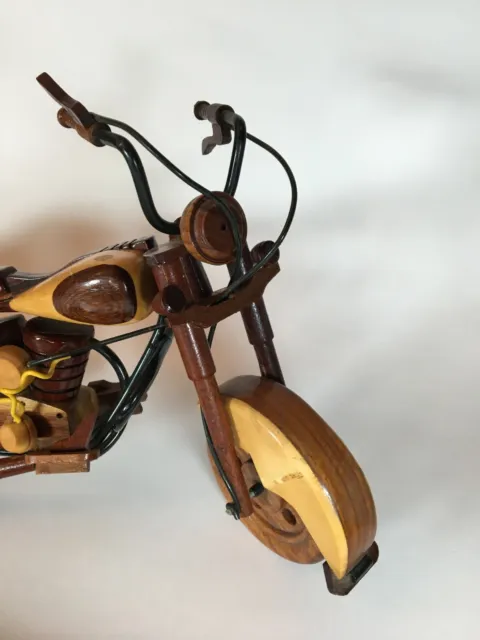 Model Harley Davidson Handmade Wooden Fatboy Motorcycle, Wood Art Bike Gifts