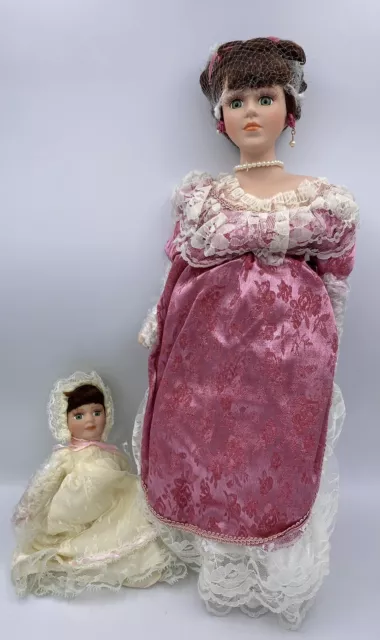 NIB Heritage Sig Collection Porcelain Doll Rose Victorian w/Baby # 12260  COA