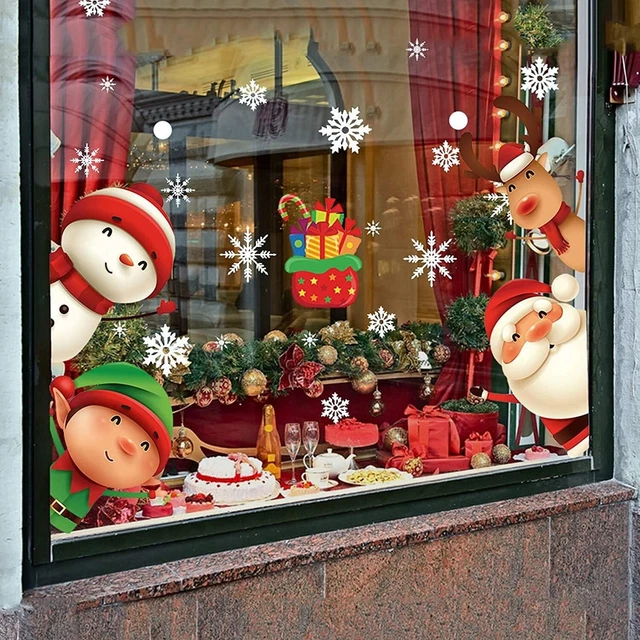 XIMISHOP 82PCS Christmas Snowflake Window Clings Stickers for Glass, Xmas Decals
