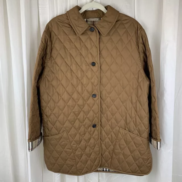 Burberry Brown & Nova Check Quilted Jacket Size L Made in England