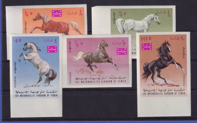 Yemen Kingdom 1967 Noble Horses Mi.-No. 429-433 B Mint **