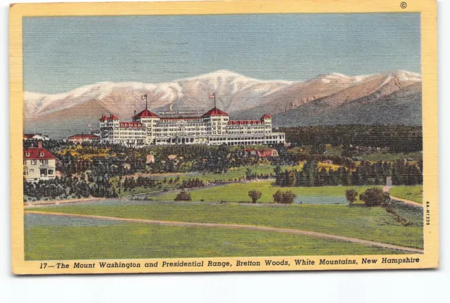 Mount Washington Hotel Presidential Range Bretton Woods NH Postcard Posted 1946