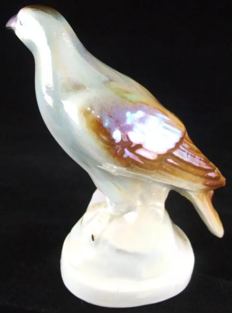Vintage LUSTRE Ceramic HAWK Bird Of Prey Grey Brown ORNAMENT Figure 11.3 cms 3