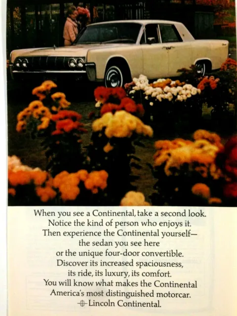 1964 Lincoln Continental 4 Door Print Ad