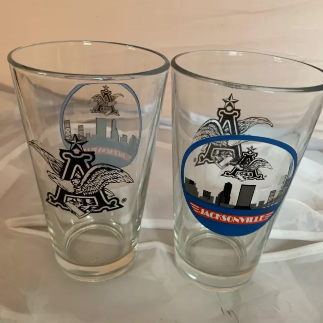 2 Anheuser Busch Jacksonville Collector Pint Glasses