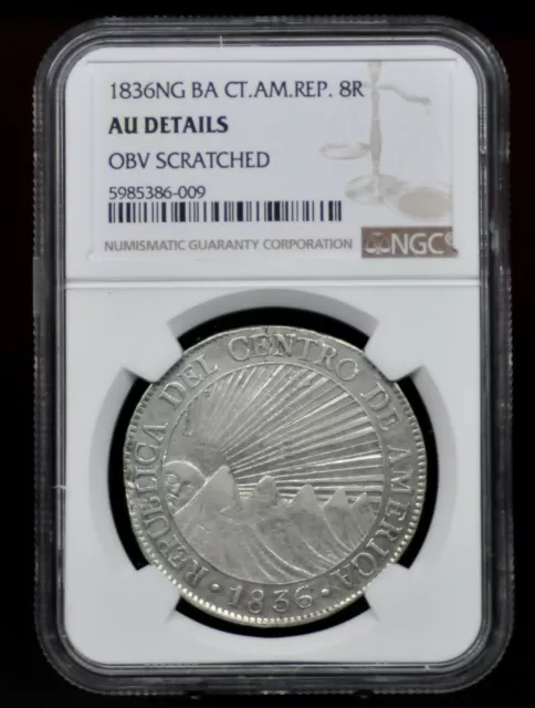 NGC AU 1789 NG-M Guatemala Silver 8 Reales 1700's Spanish Colonial