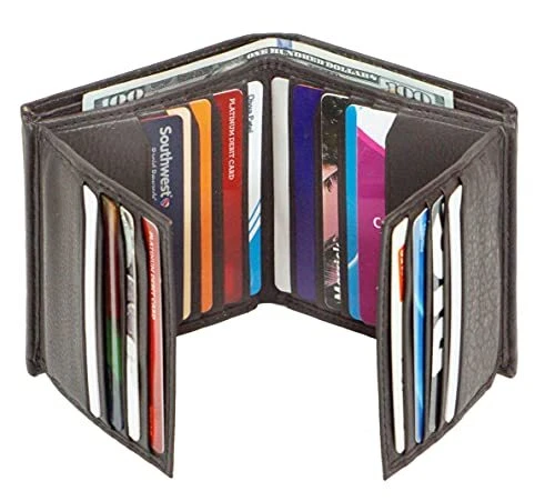 Bullz Genuine Nappa Cow leather Dual Credit Card ID Flap Bifold Mens Wallet...