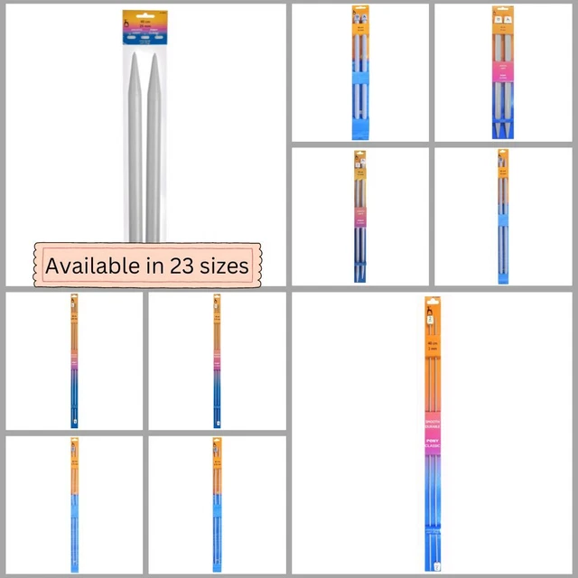 Pony Classic Single Ended Knitting Needles 40cm Long