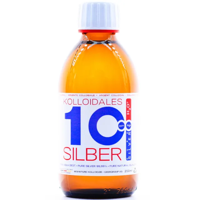 Kolloidales Silber 250ml 10PPM tgl. Produktion ● PureSilverH2O ● Made In Germany