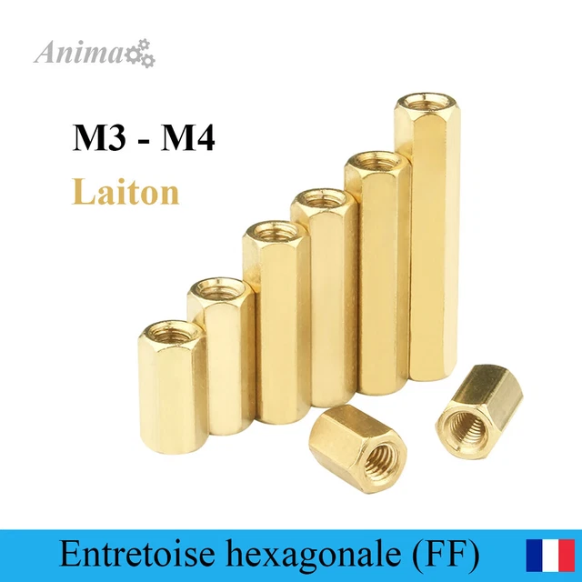 M3x35mm +6mm Filetage Male à Femelle Entretoise Entretoise Hexagonale En Laiton Pilier 20pcs