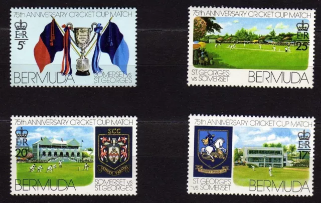 BERMUDA #343-346 MNH 75th ANNIV. ST. GEORGE'S & SOMERSET CRICKET CLUB