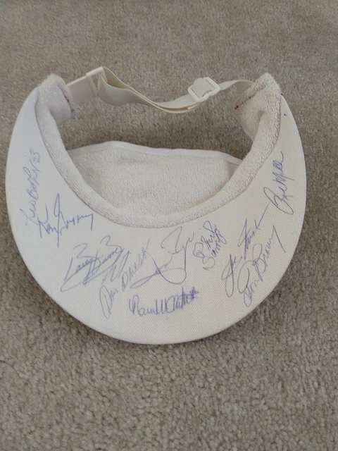 Vintage Budweiser Autographed Visor Hat Griffey Samp Browning More