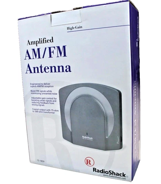 RADIO SHACK AMPLIFIED AM/FM Antenna. Model 151859 Open Box 25.08
