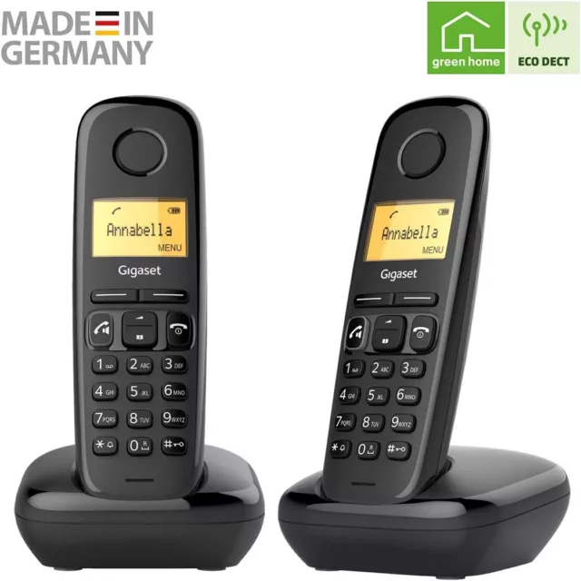 Gigaset A270 Duo Telefono Inalambrico Dect Manos Libres Id Llamadas Negro