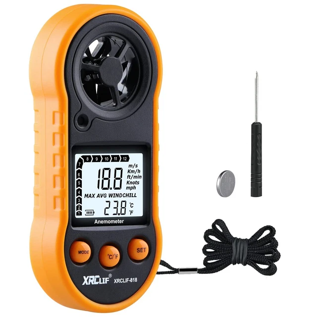 Digital Wind Speed Meter Anemometer Handhled Wind Gauges Air Flow Velocity Me...