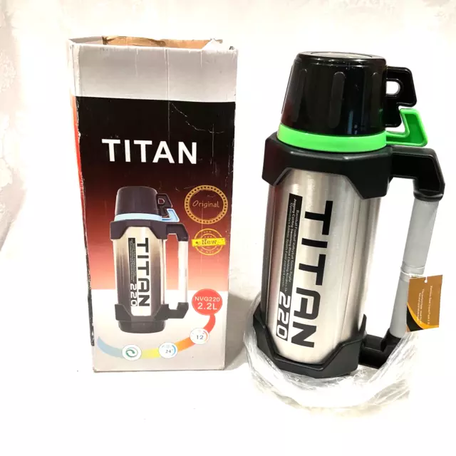 Thermos Vacuum Insulated Flask 12 Hot 24 Cold Drink Travel Bottle Mug 2.2L Litre