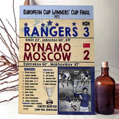 Rangers Sign-European Cup Winners' Cup Final 1972-Programme Free-standing Plaque 2