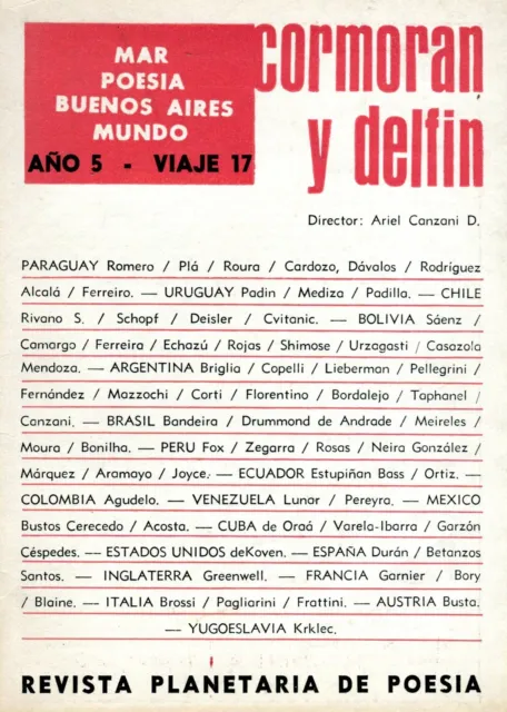 Ariel Canzani CORMORAN Y DELFIN Año 5 Viaje 17, DOCE POETAS ESPAÑOLES 1969