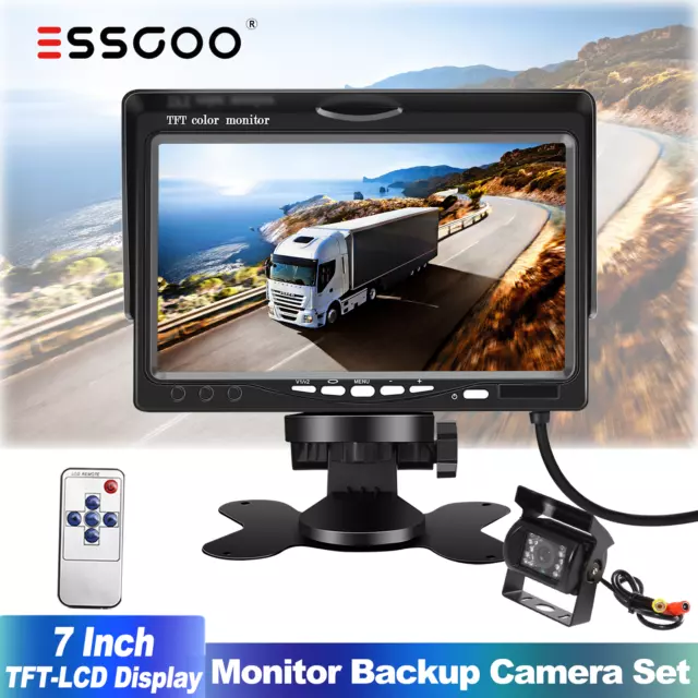 7" Rear View Kit HD LCD-TFT Monitor + Reverse Camera For Truck Caravan VAN RV