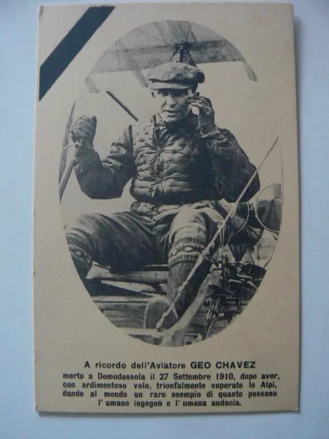 Cartolina nuova commemorativa aviatore Geo Chavez anno 1910