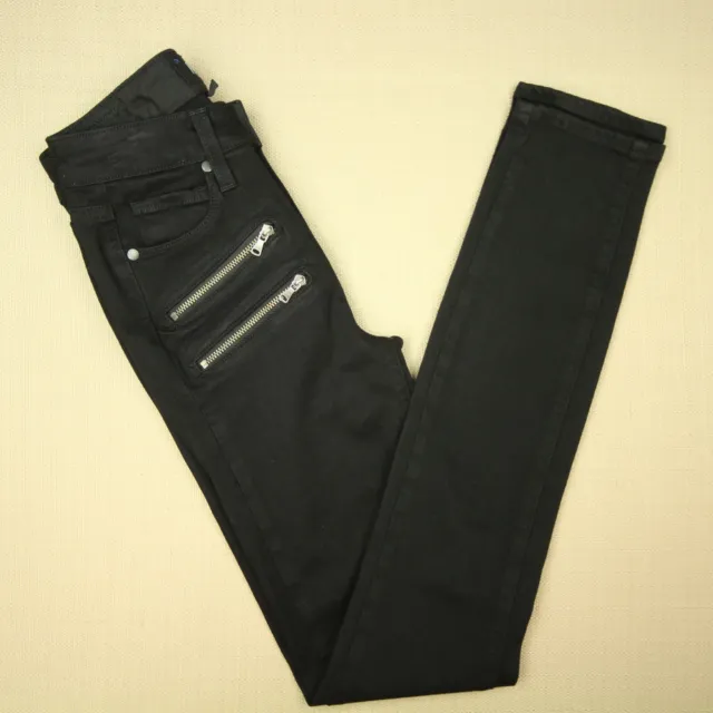 Paige High Rise Edgemont Ultra Skinny Jeans Women's Size 23 Black Shadow NWT