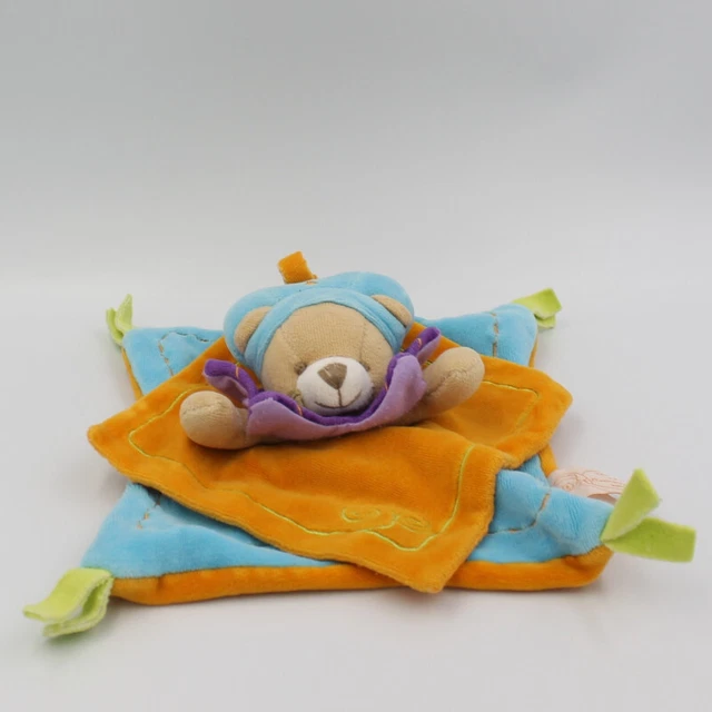 Doudou et compagnie plat ours prince Indidou bleu orange - 13885